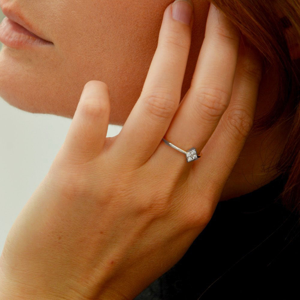 Bague femme argent 925 rhodié zirconium Christina Bellaime 2