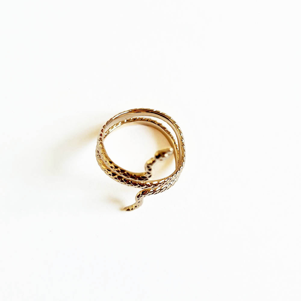 Bague serpent plaqué or 18K Bellaime 4