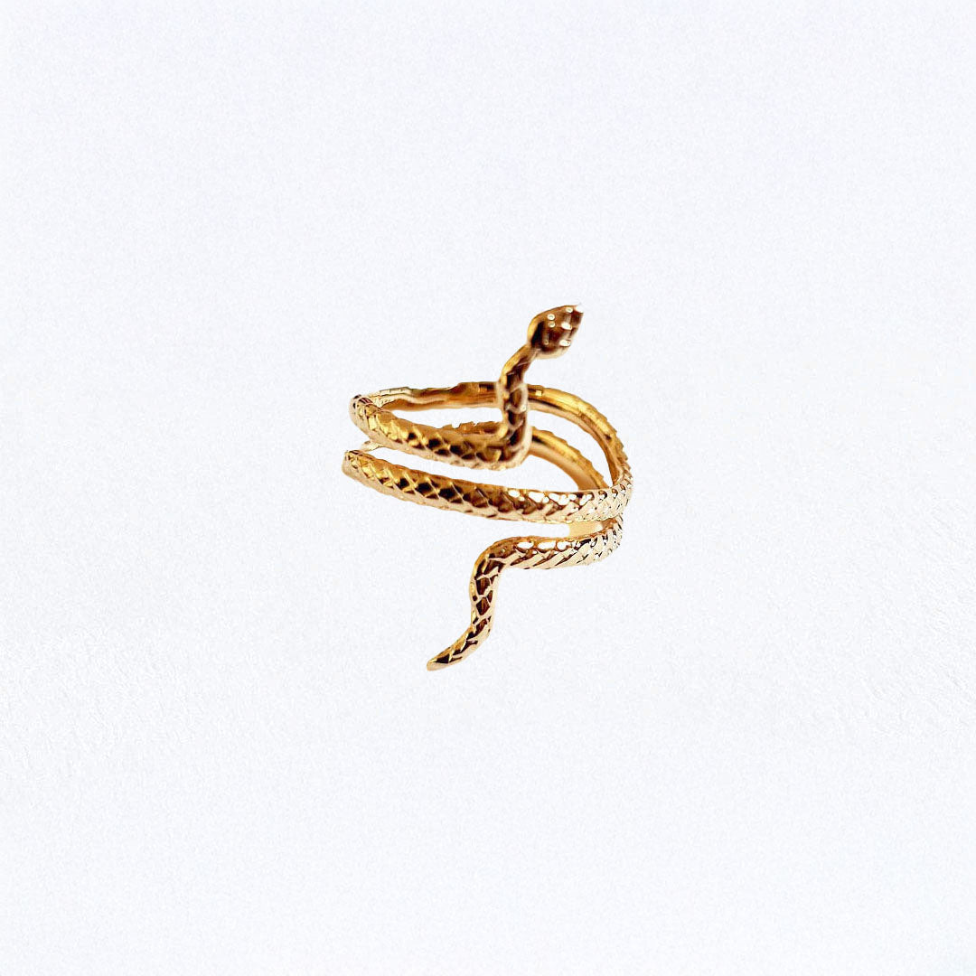 Bague serpent plaqué or 18K Bellaime