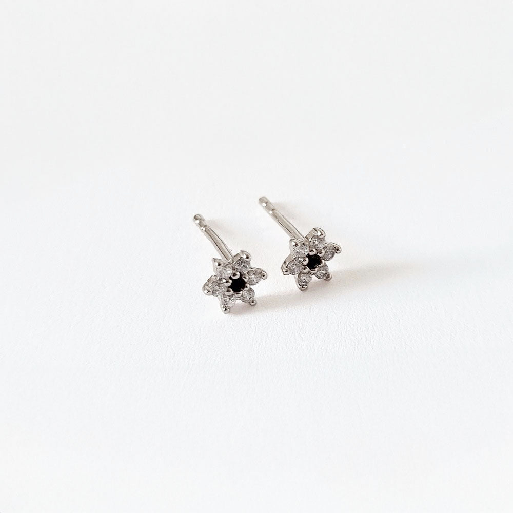 Puce d'oreille argent 925 zirconium Edelweiss Bellaime 4