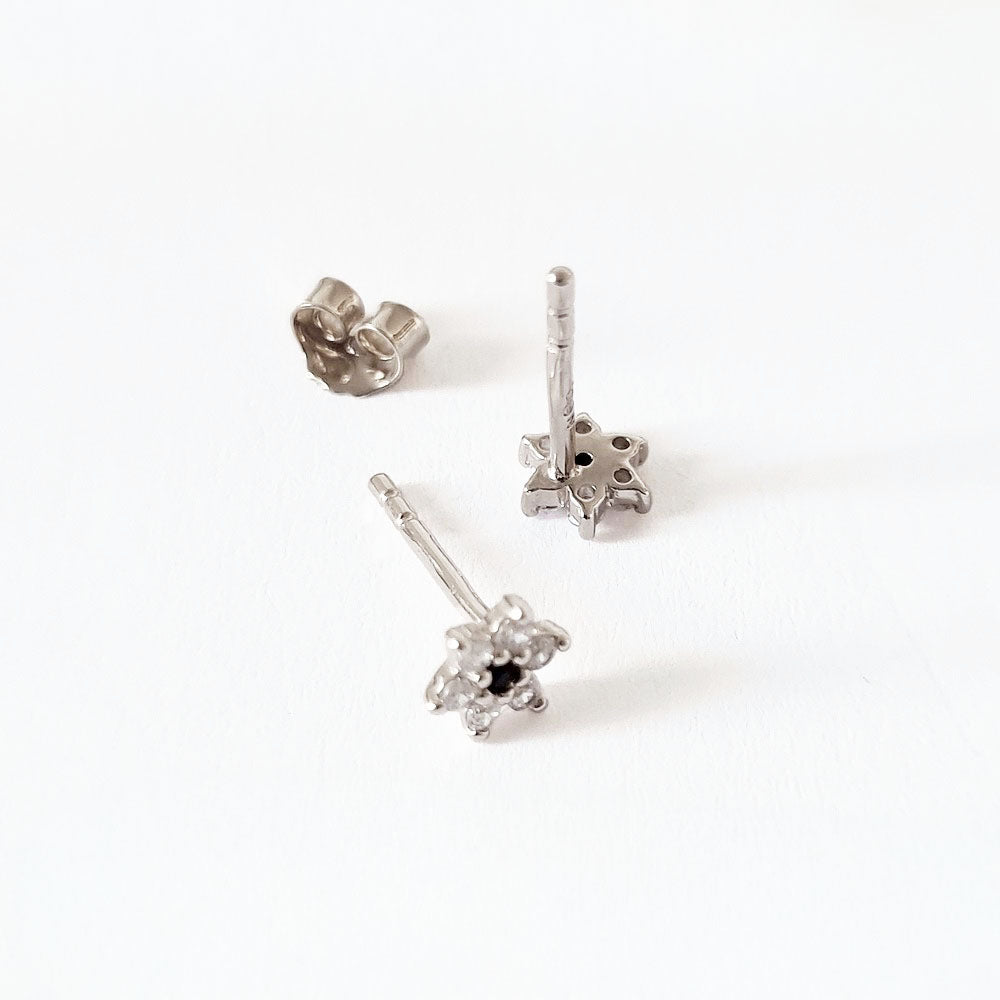 Puce d'oreille argent 925 zirconium Edelweiss Bellaime 5
