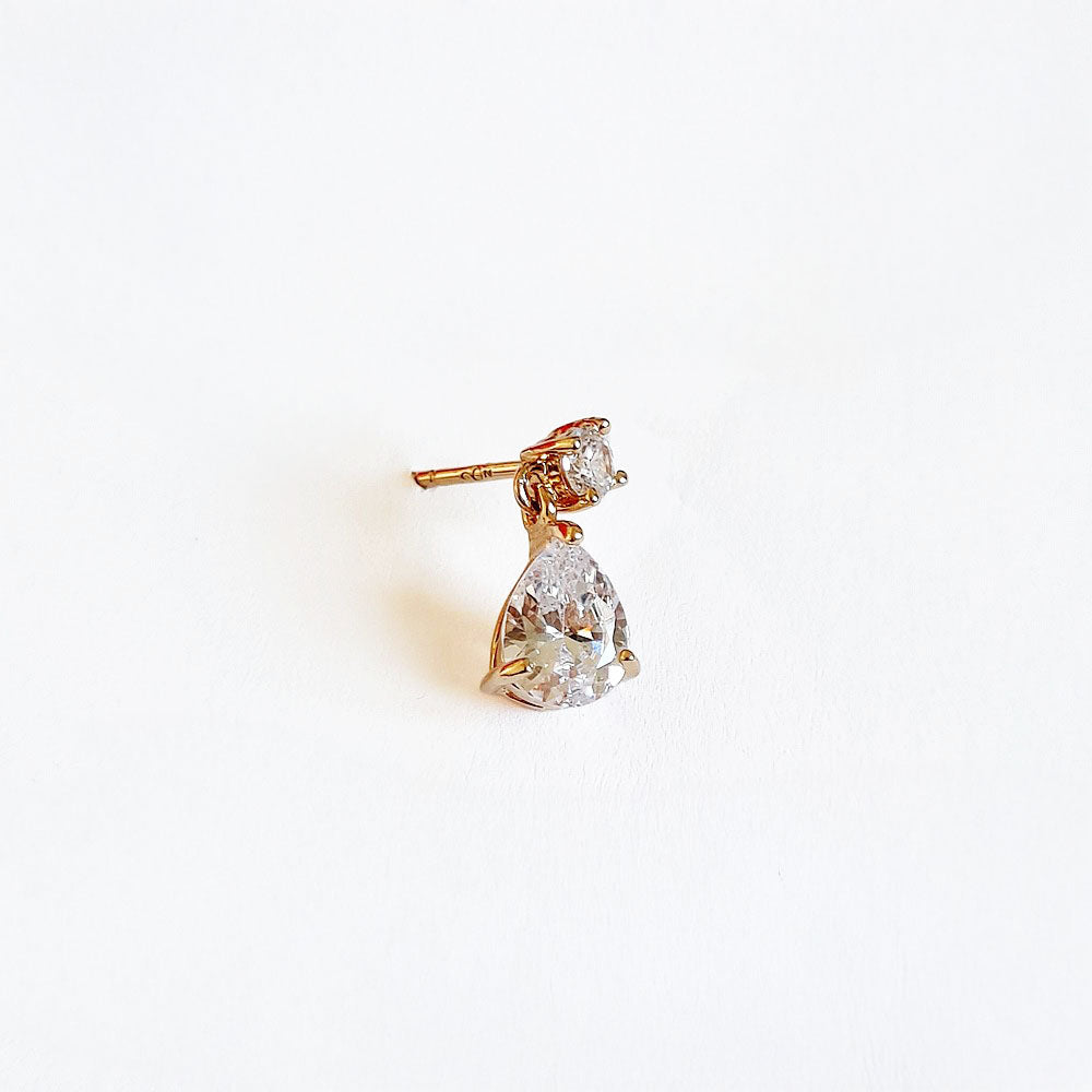 Boucle d'oreille pendante plaqué or zirconium 1,5 cm Gigi Bellaime 3