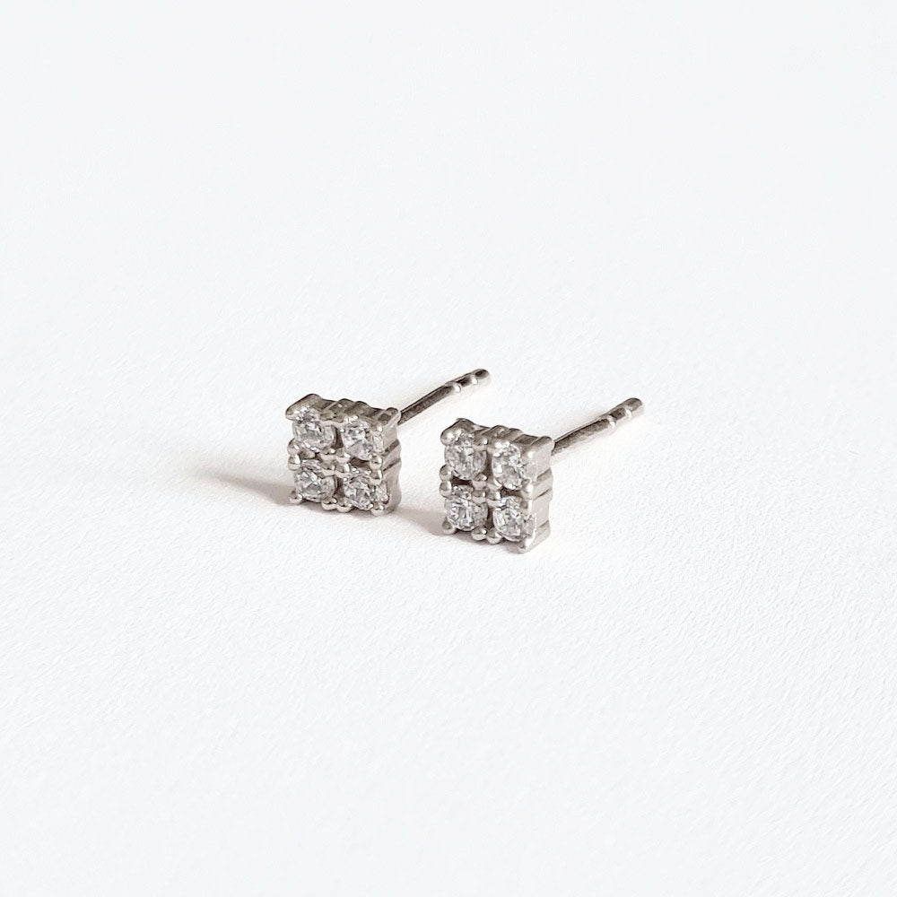 Puces d'oreilles argent 925 zirconium Harmony Bellaime 3