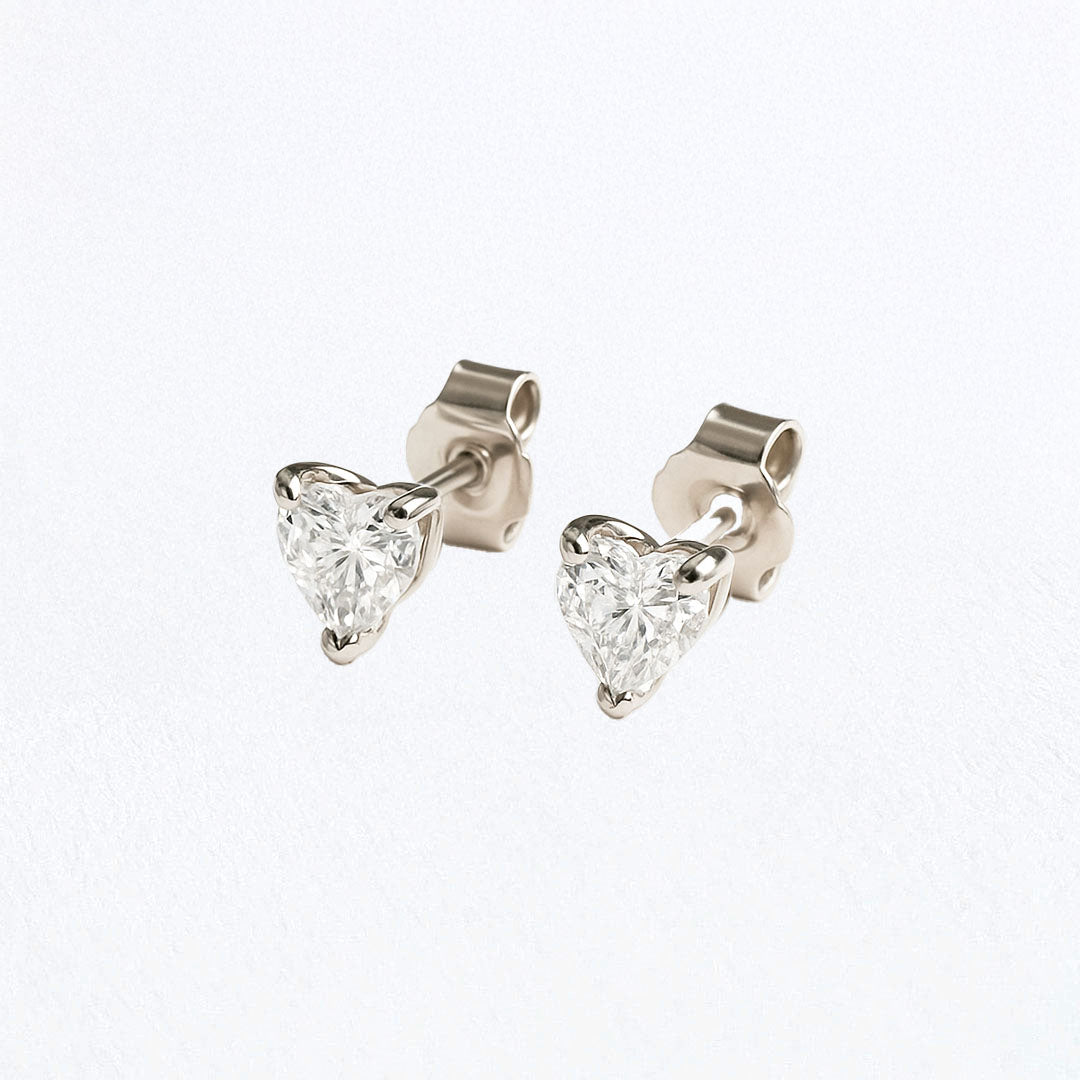 Boucle d'oreille coeur puce argent 925 zirconium Heart of Glass Bellaime