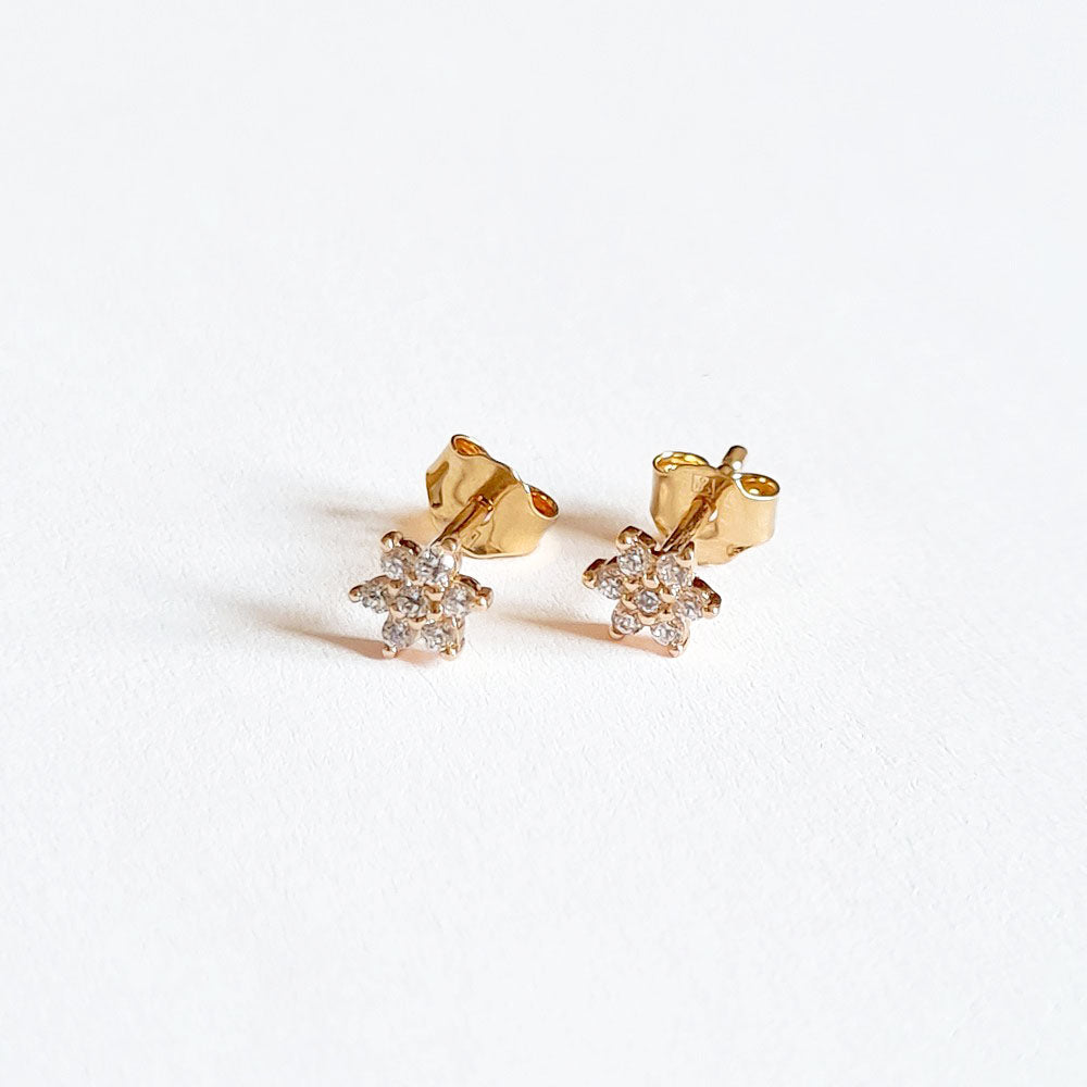Boucle d'oreille etoile puce plaqué or 18K zirconium Stellar Bellaime 4