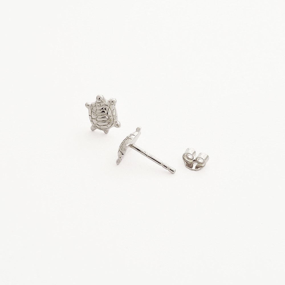 Boucle d'oreille tortue puce argent 925 Tortuga Bellaime 3
