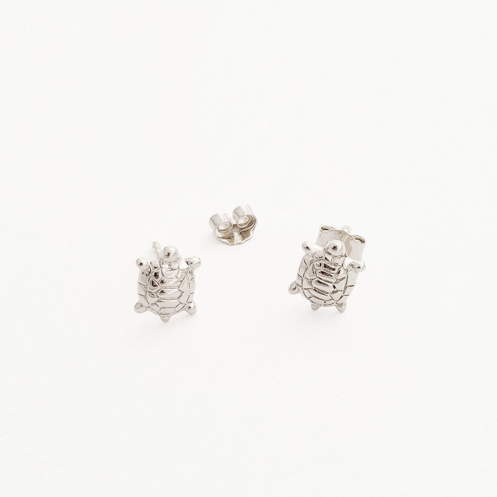 Boucle d'oreille tortue puce argent 925 Tortuga Bellaime 5