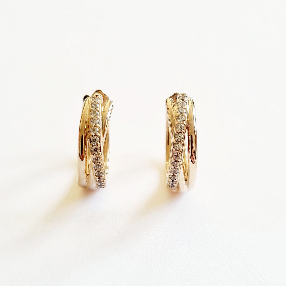 Boucles d'oreilles créoles plaqué or 18K zirconium 2 cm Carla Bellaime 6