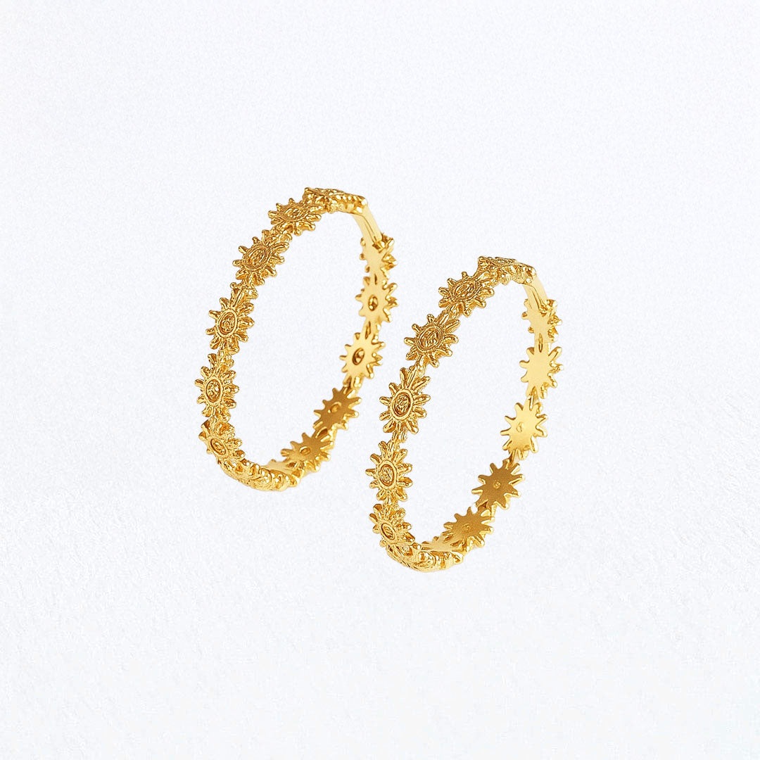 Boucles d'oreilles créoles torsadées plaqué or 18K 3 cm Heather Bellaime