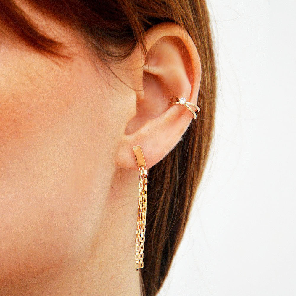 Earcuff plaqué or 18K zirconium Arye Bellaime 2