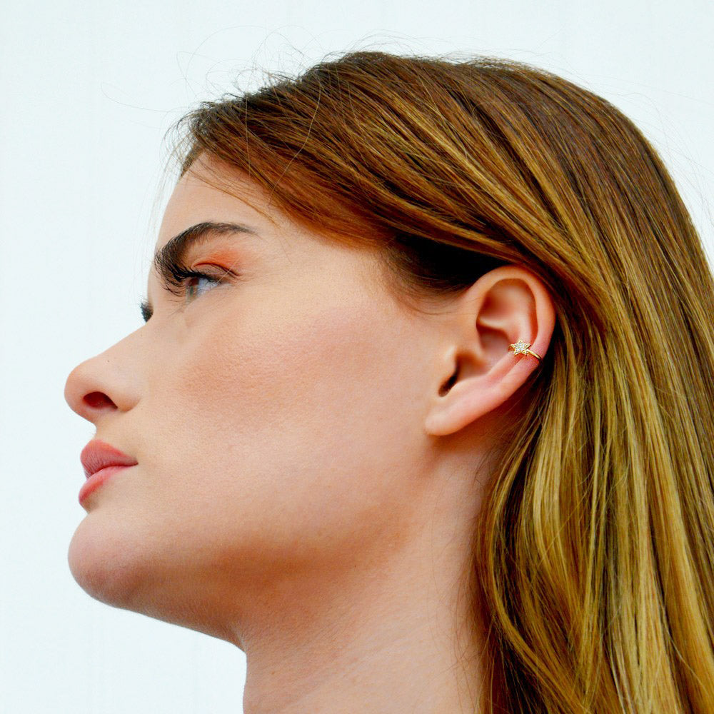 Ear cuff etoile plaqué or 18K zirconium Bellaime 4
