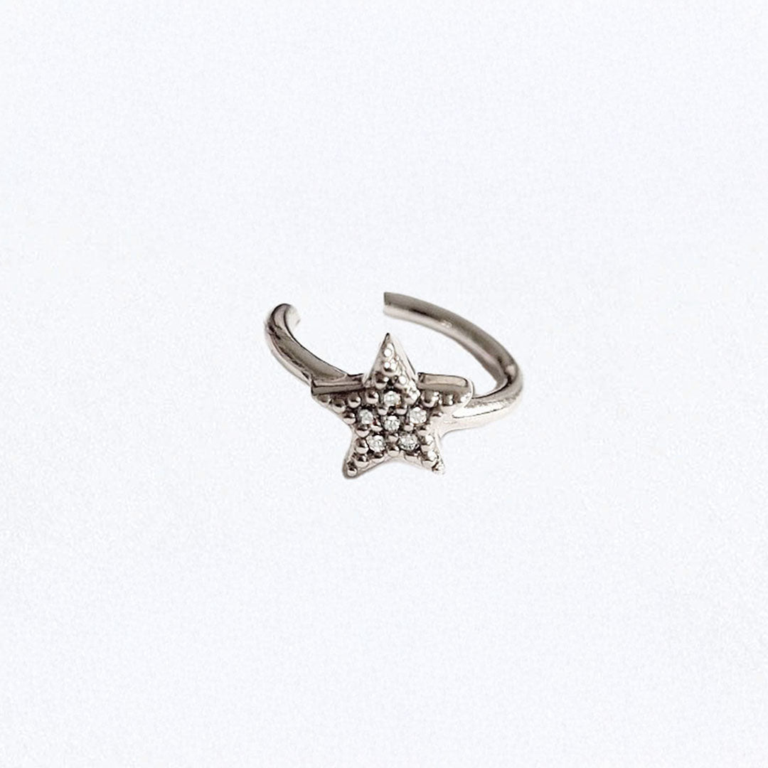 Ear cuff etoile argent 925 zirconium Bellaime 3