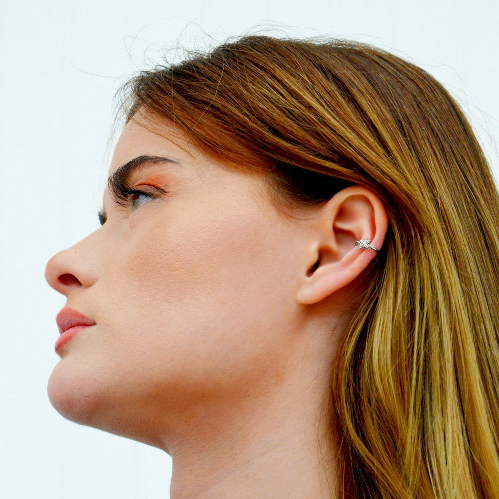 Ear cuff etoile argent 925 zirconium Bellaime 4