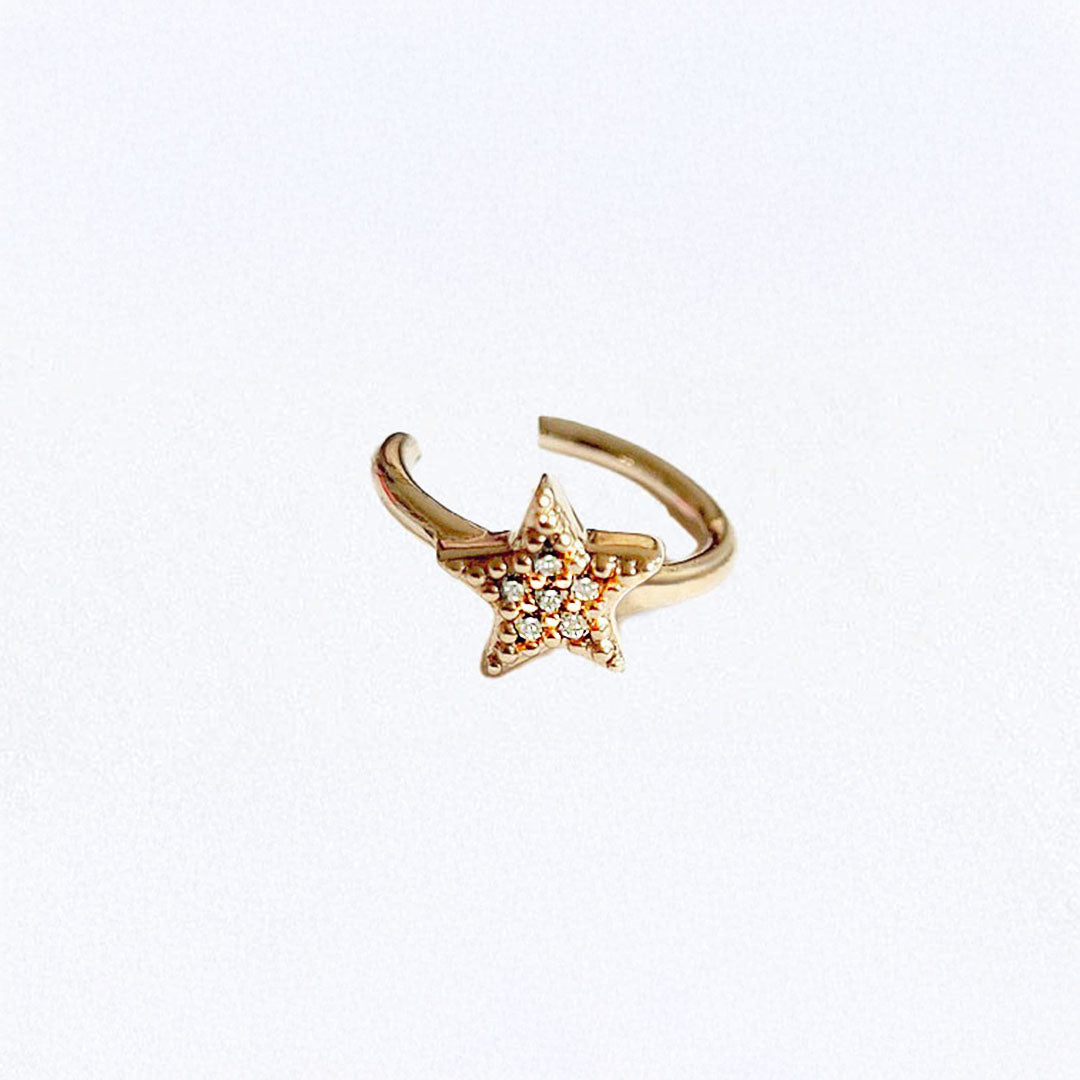 Ear cuff etoile plaqué or 18K zirconium Bellaime 3
