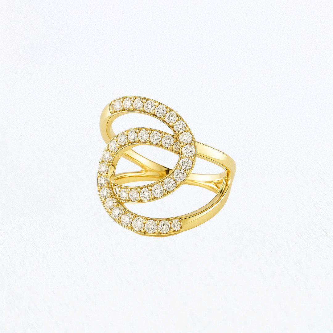 Bague femme plaqué or 18K zirconium Contemplation Bellaime