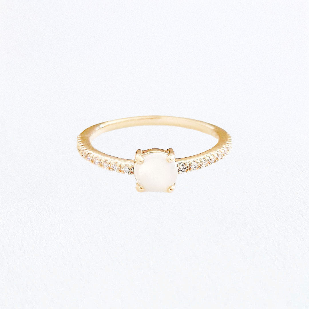 Bague pierre de lune plaqué or 18K Funambule Bellaime 3