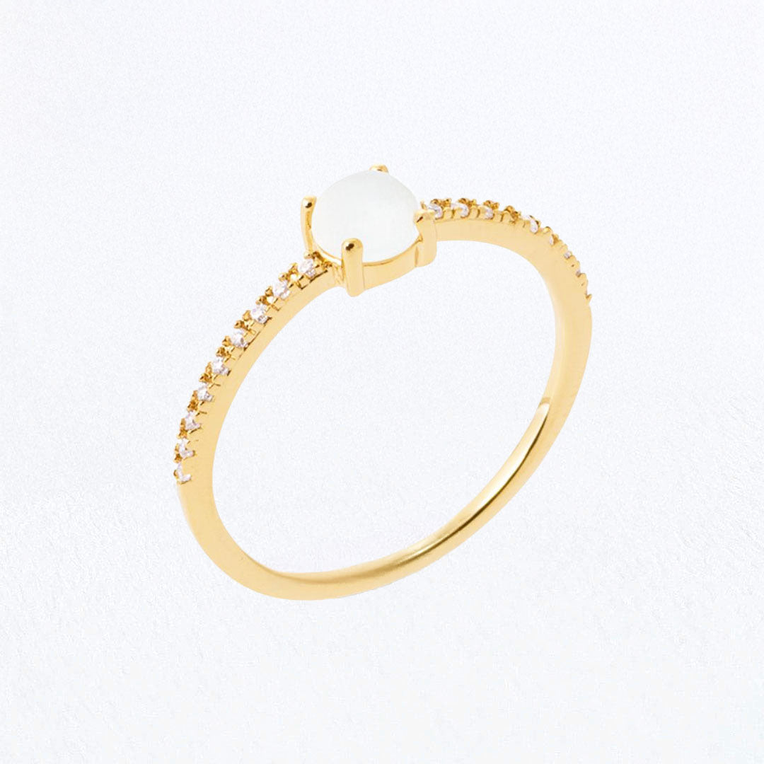 Bague pierre de lune plaqué or 18K Funambule Bellaime