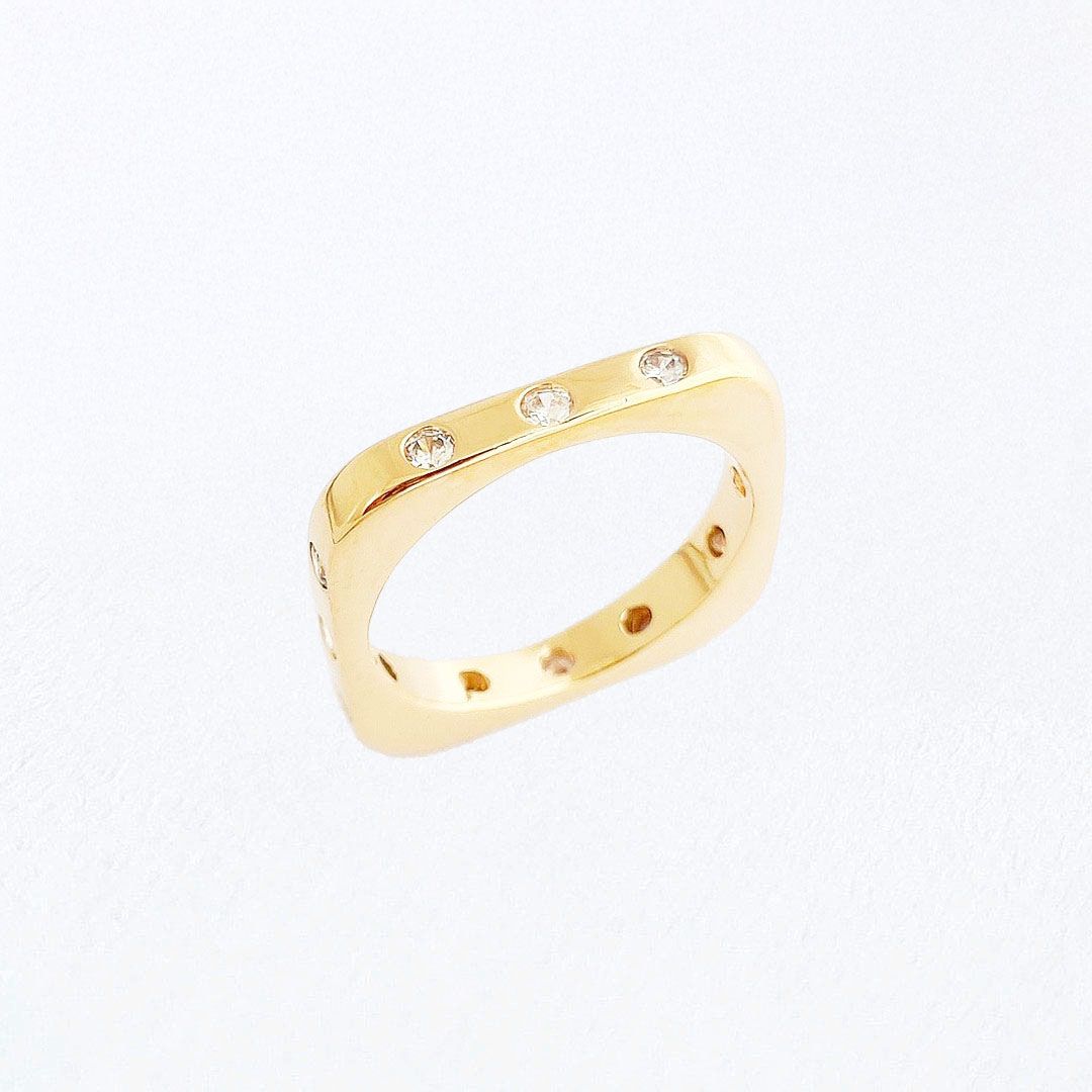Bague femme plaqué or 18K zirconium Harmony Sertie Bellaime