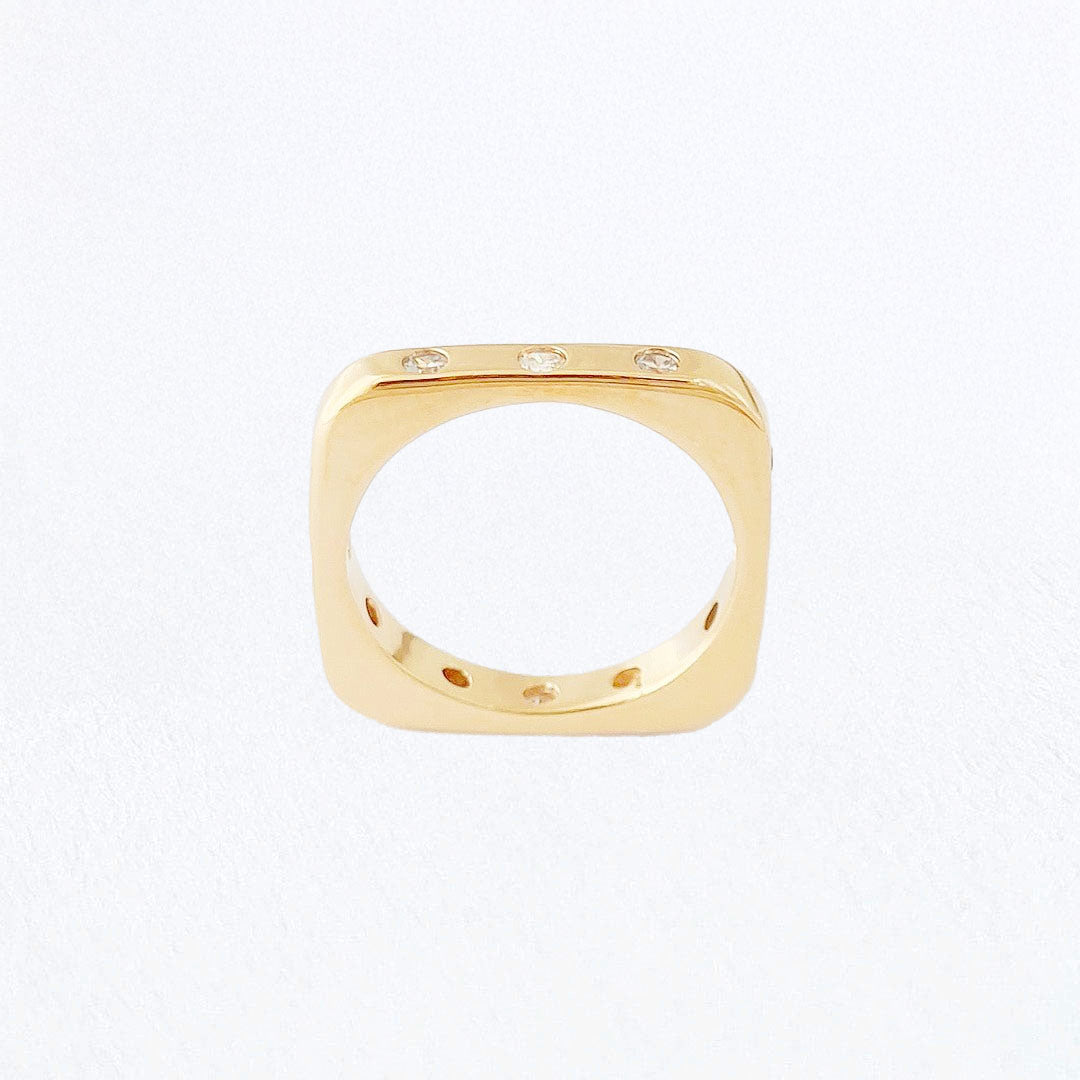Bague femme plaqué or 18K zirconium Harmony Sertie Bellaime 4