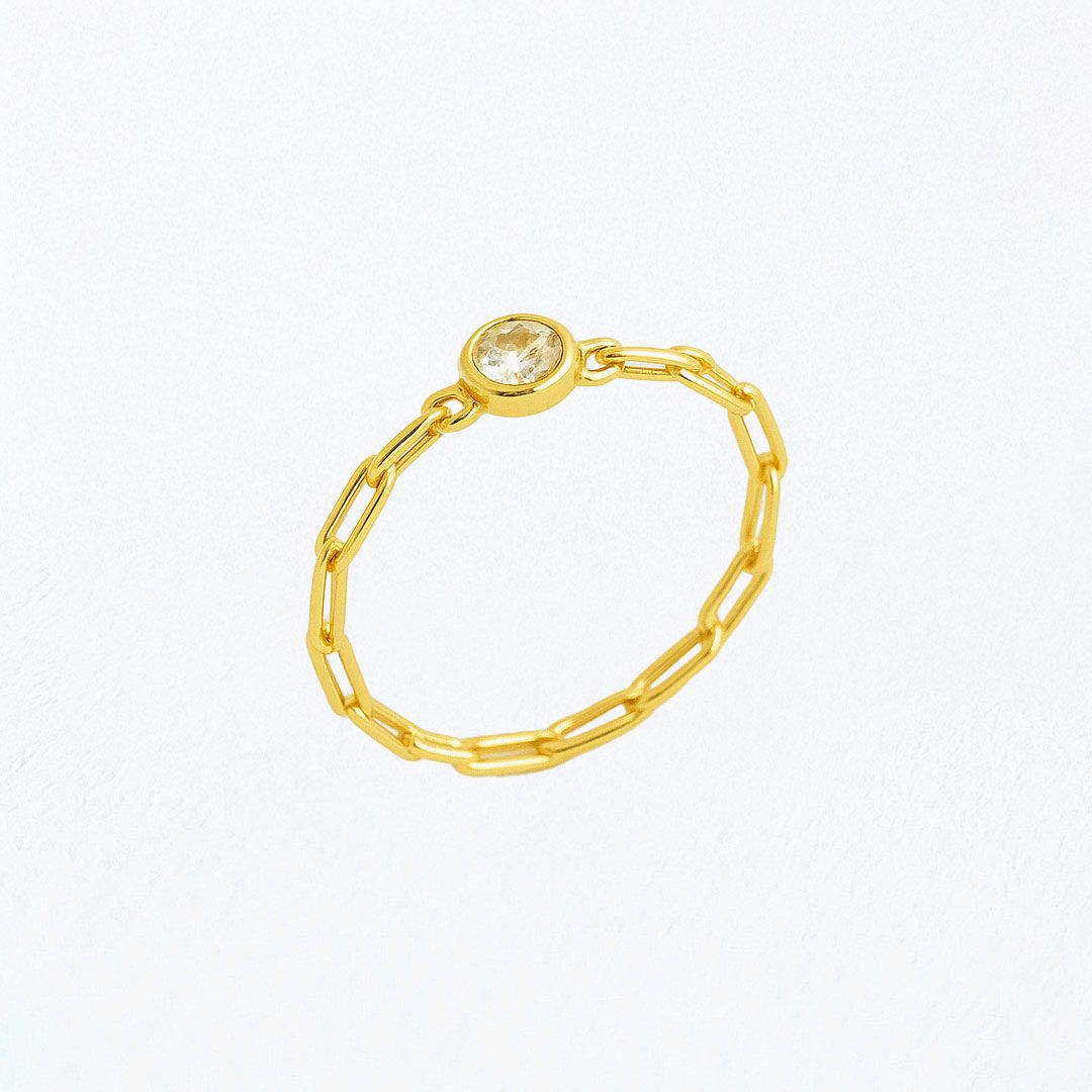 Bague femme plaqué or 18K zirconium The Fame Bellaime