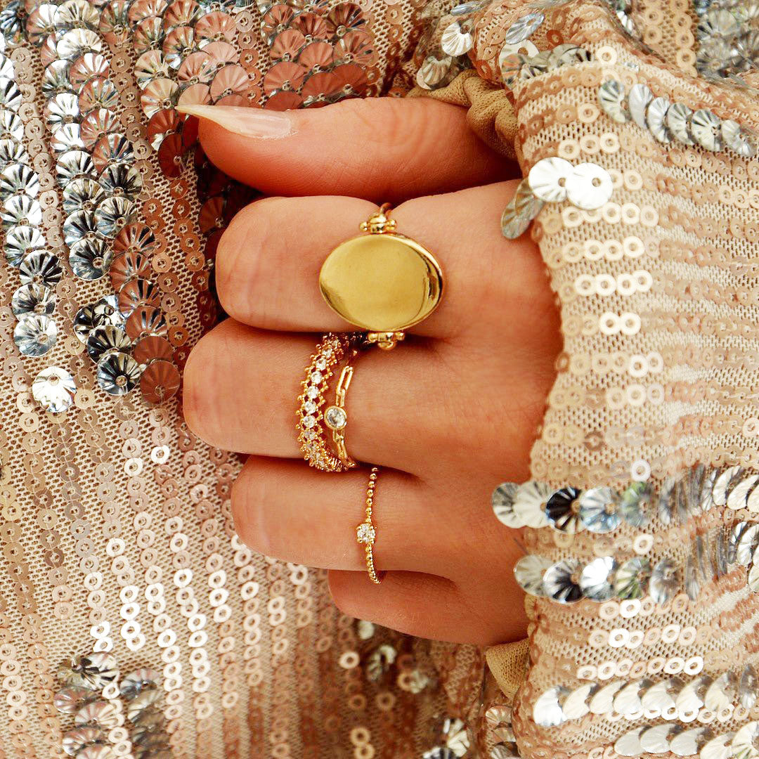 Bague femme plaqué or 18K zirconium The Fame Bellaime 2