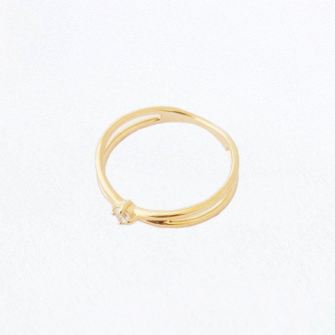 Bague femme plaqué or 18K zirconium The Finest Bellaime 4