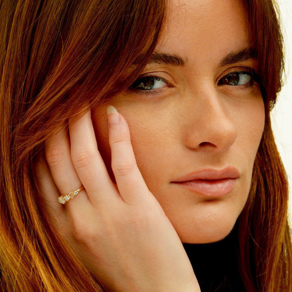 Bague pierre de lune plaqué 18K To The Moon Bellaime 2