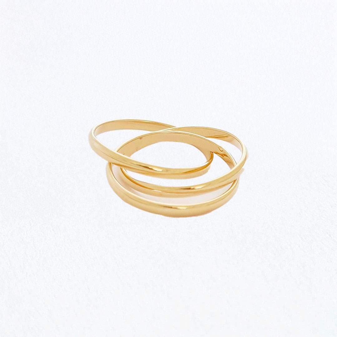 Bague femme plaqué or 18K Triptyque Bellaime 4