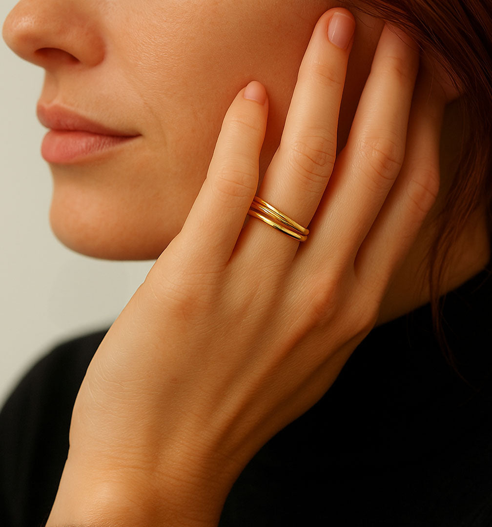 Bague femme plaqué or 18K Triptyque Bellaime 2