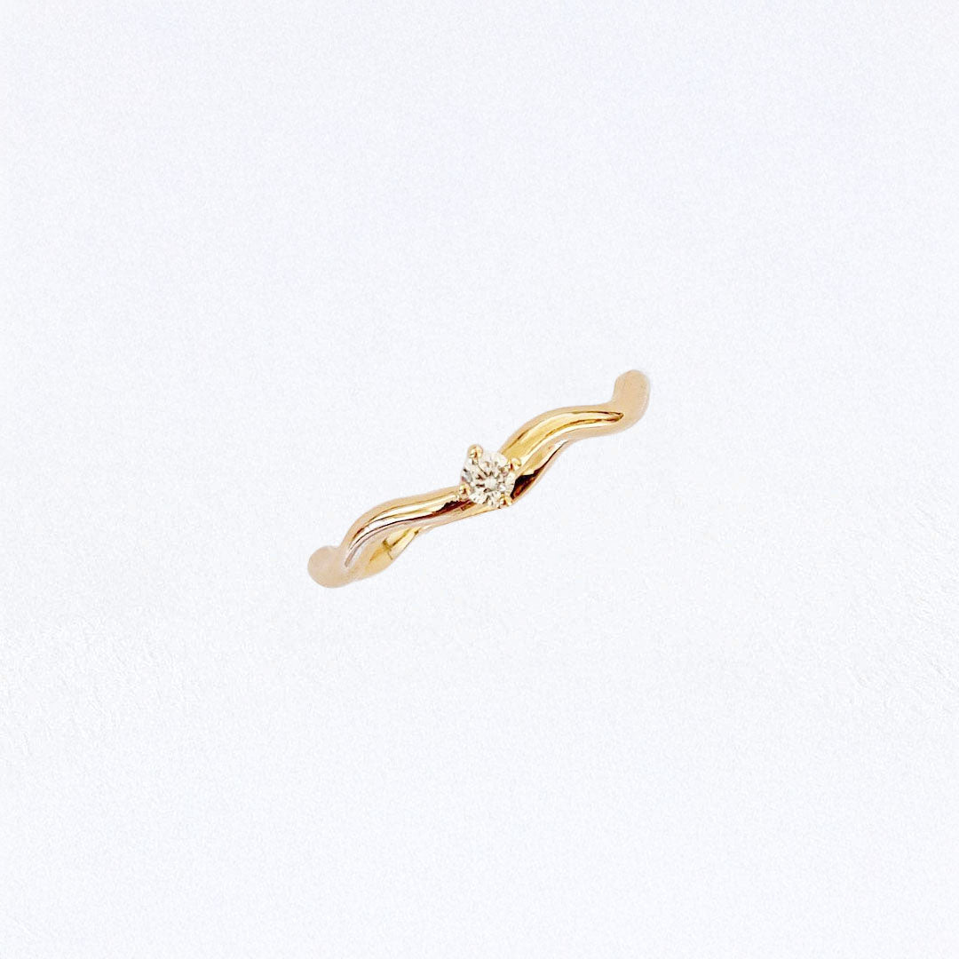 Bague femme plaqué or zirconium Wallace One Bellaime 4