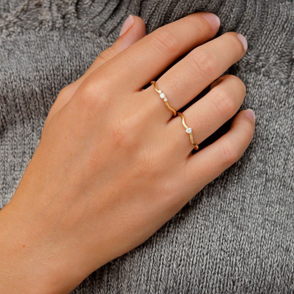 Bague femme plaqué or zirconium Wallace One Bellaime 2