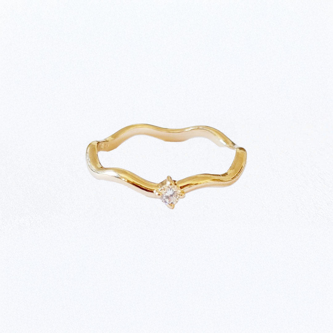 Bague femme plaqué or zirconium Wallace One Bellaime 3