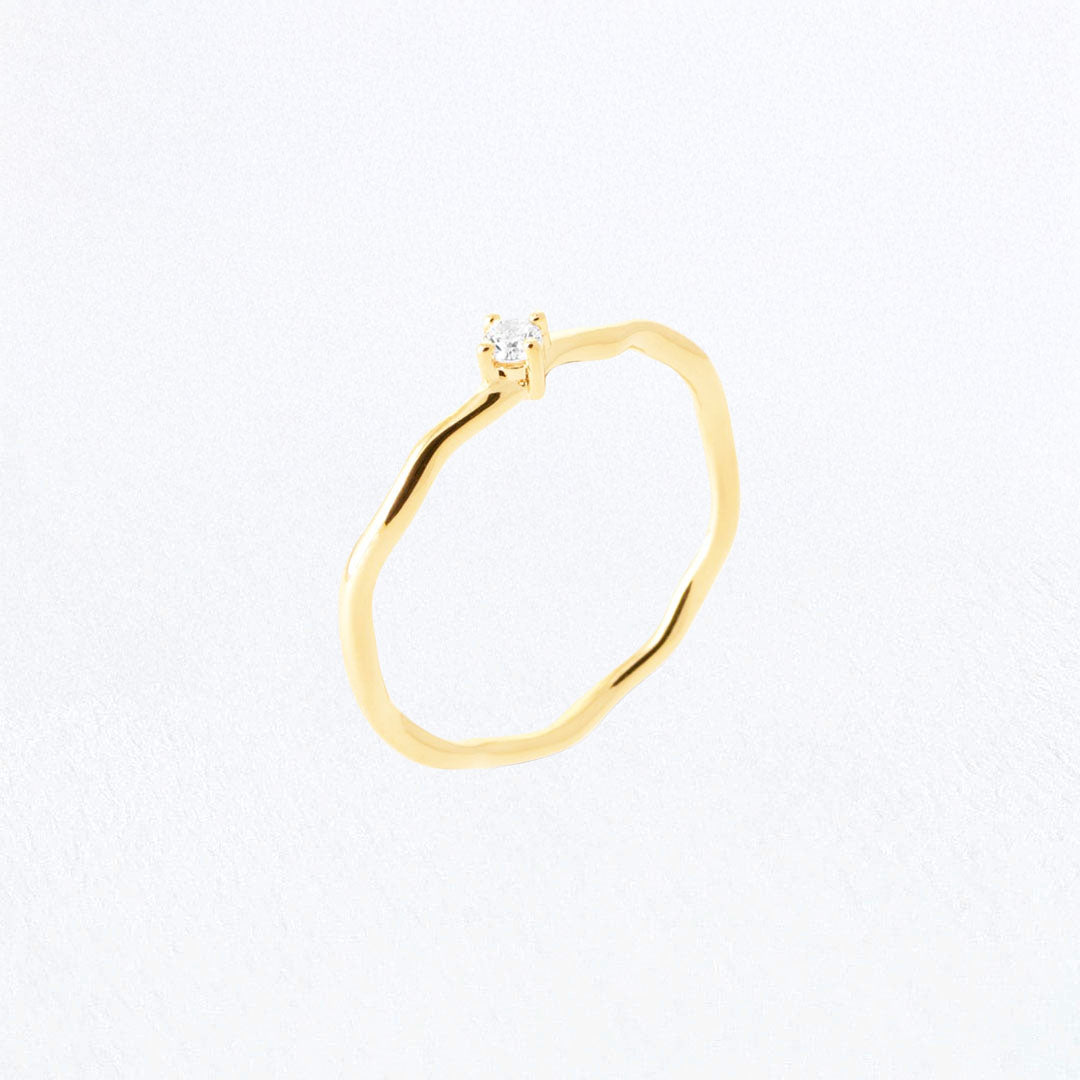 Bague femme plaqué or zirconium Wallace One Bellaime