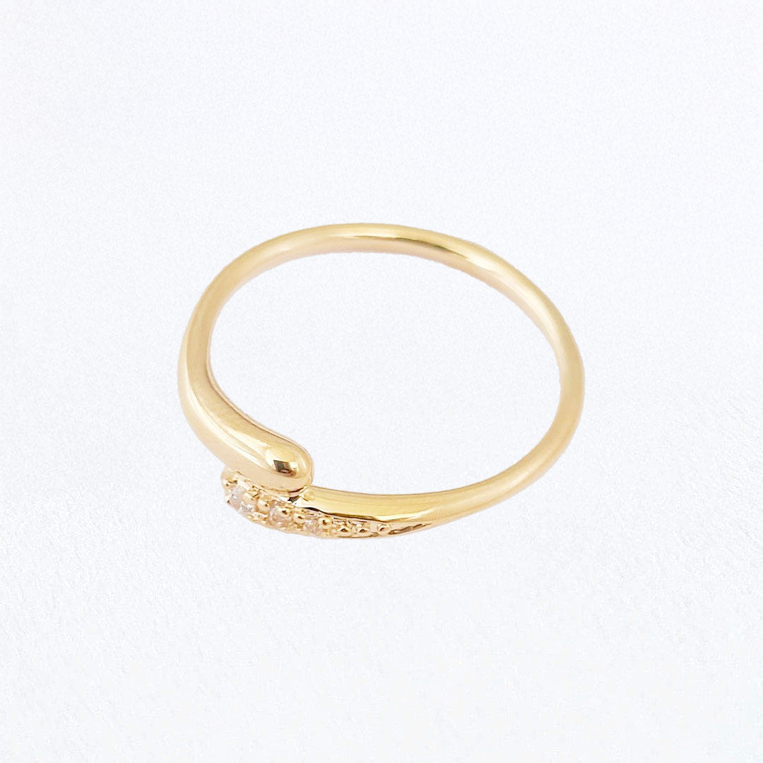 Bague femme plaqué or zirconium You and Me Bellaime 3