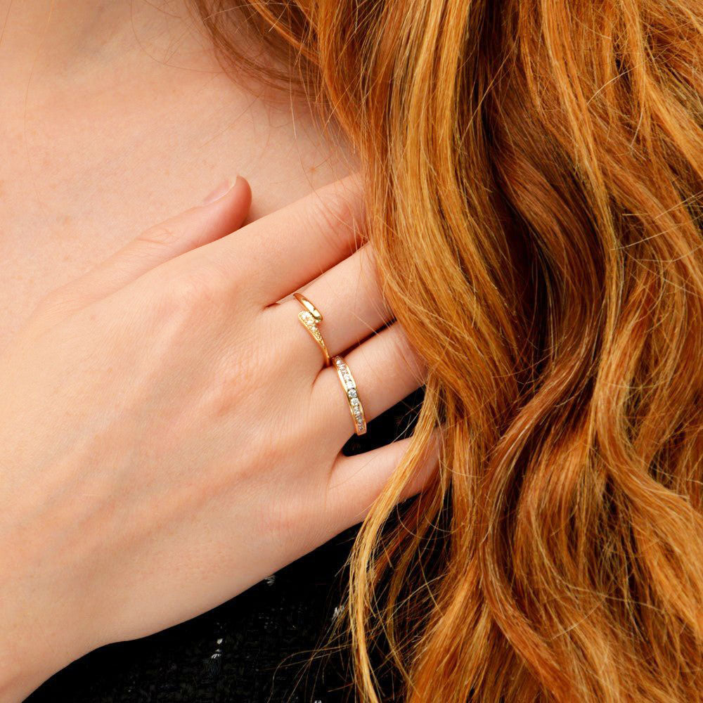 Bague femme plaqué or zirconium You and Me Bellaime 2