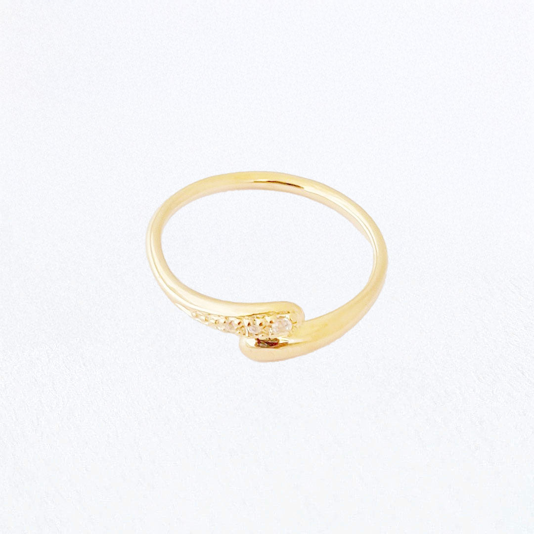 Bague femme plaqué or zirconium You and Me Bellaime 5