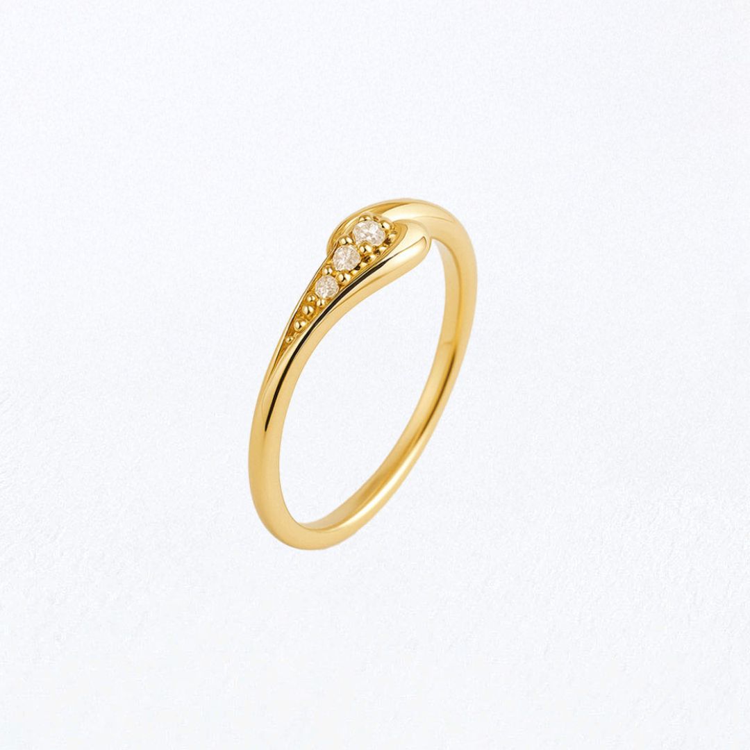 Bague femme plaqué or zirconium You and Me Bellaime