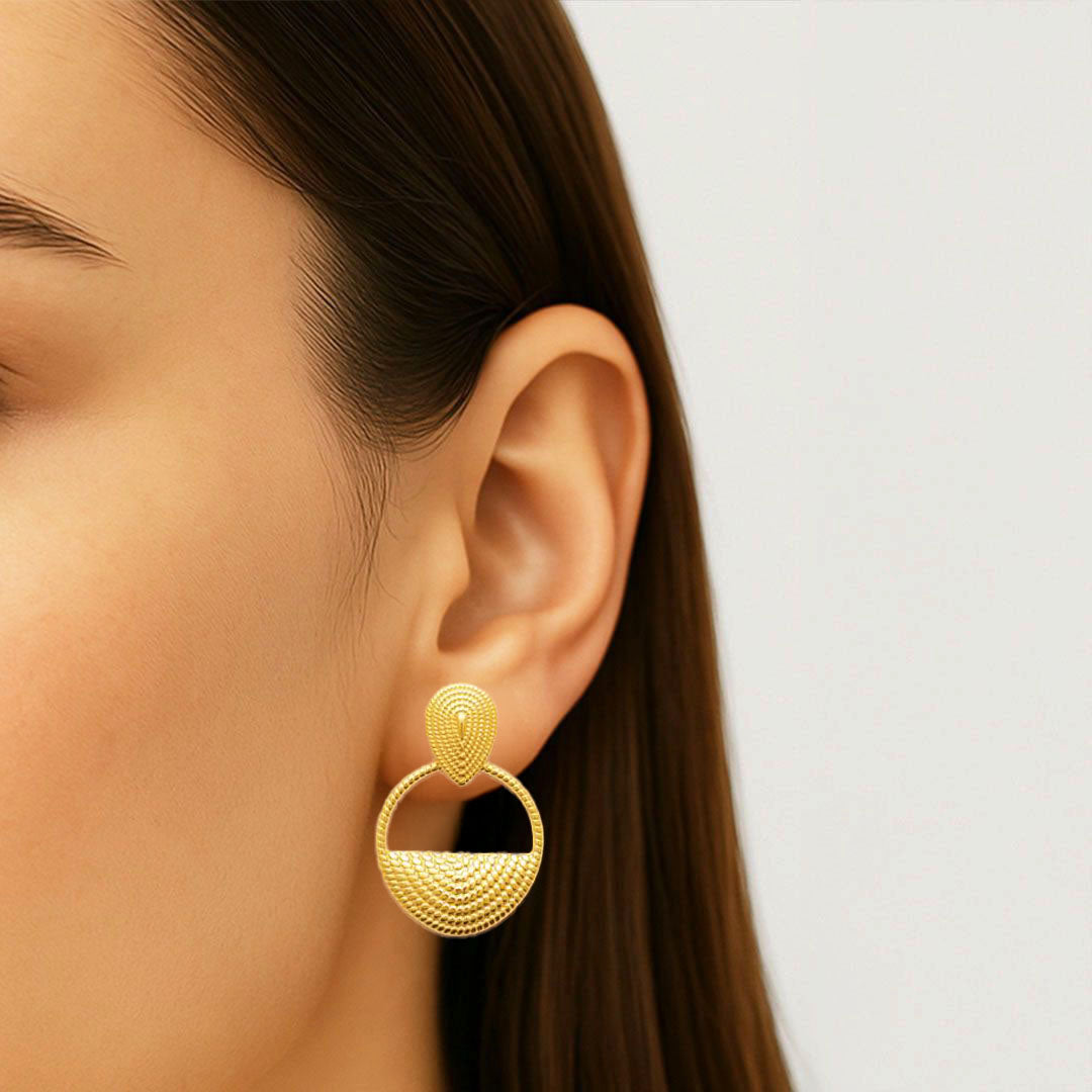 Boucles d'Oreilles Agathe - Acier inoxydable - Couleur or