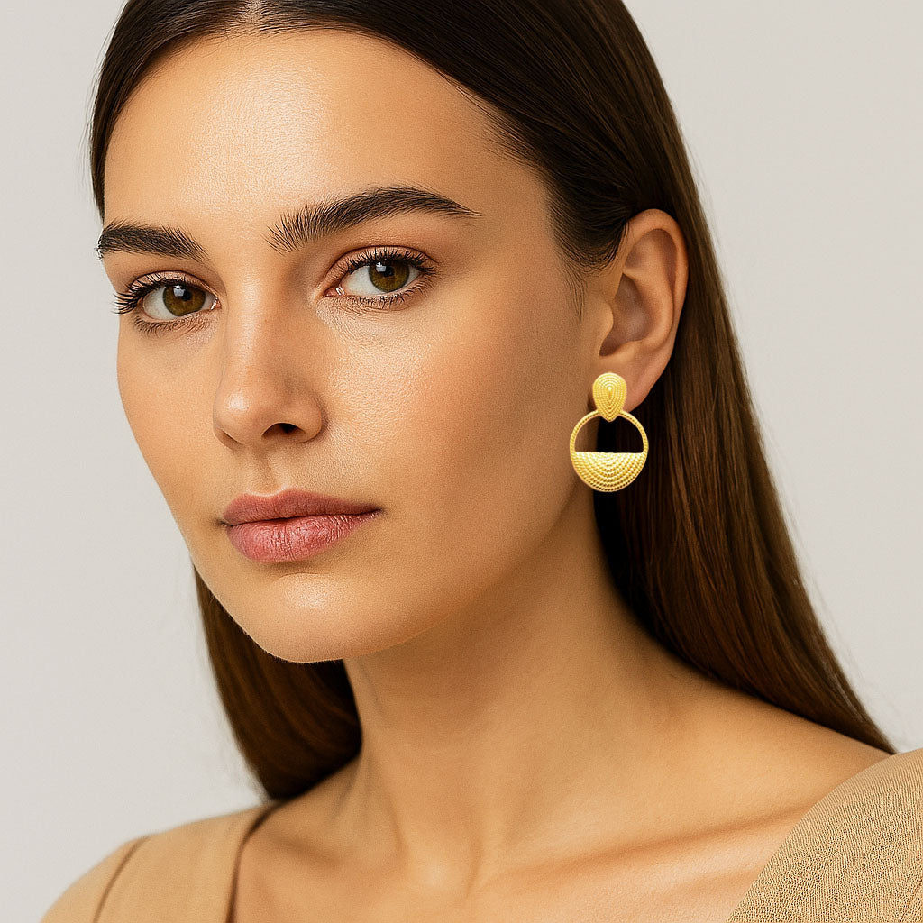 Boucles d'Oreilles Agathe - Acier inoxydable - Couleur or
