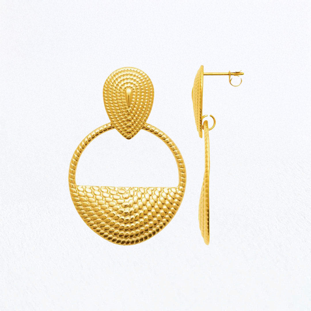 Boucles d'Oreilles Agathe - Acier inoxydable - Couleur or