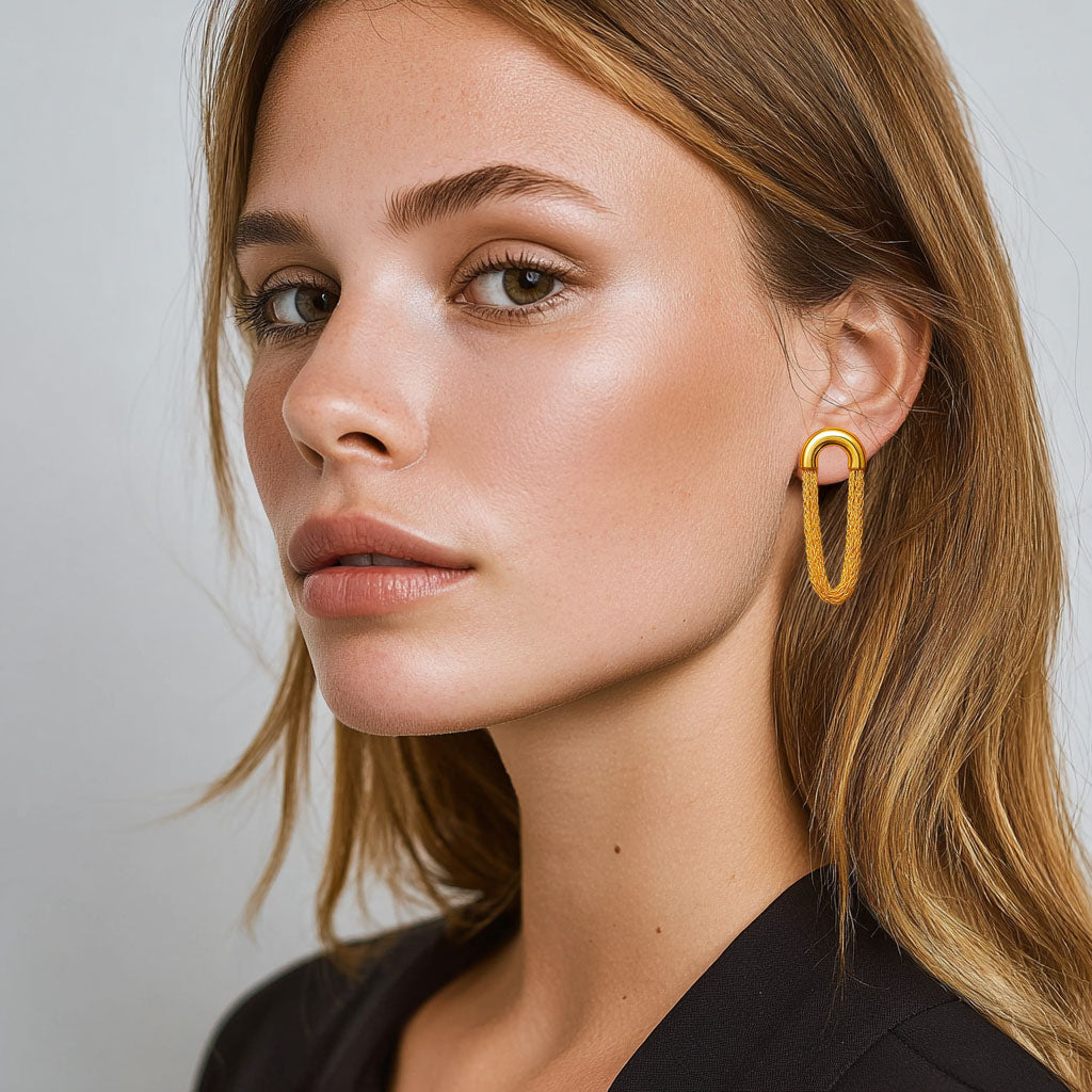 Boucles d'Oreilles Aline - Acier inoxydable - Couleur or