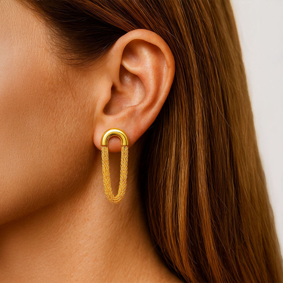 Boucles d'Oreilles Aline - Acier inoxydable - Couleur or