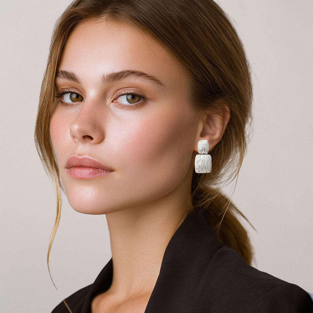 Boucles d'Oreilles Aurora - Acier inoxydable - Couleur argent