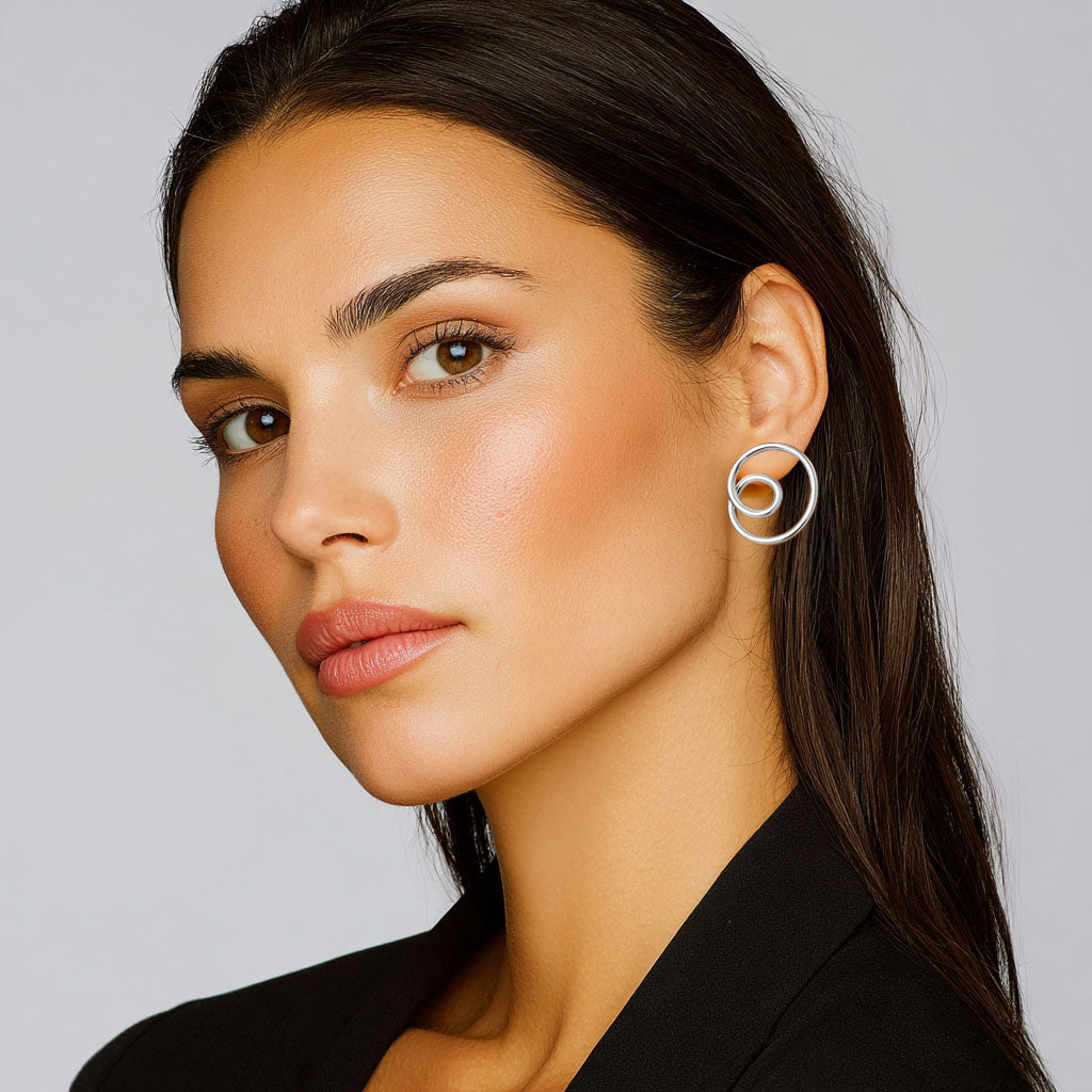Boucles d'Oreilles Garance - Acier inoxydable - Couleur argent