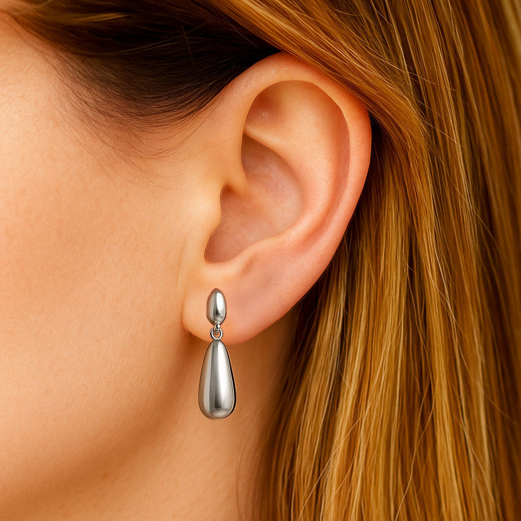 Boucles d'Oreilles Isabeau - Acier inoxydable - Couleur argent