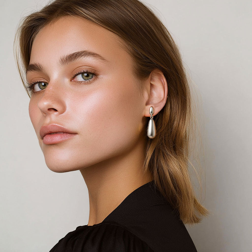 Boucles d'Oreilles Isabeau - Acier inoxydable - Couleur argent