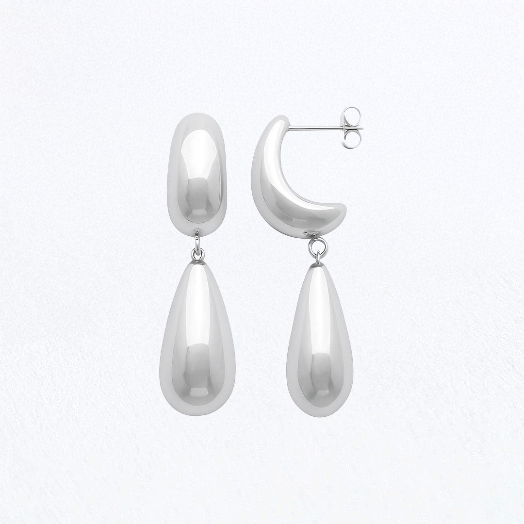 Boucles d'Oreilles Isabeau - Acier inoxydable - Couleur argent