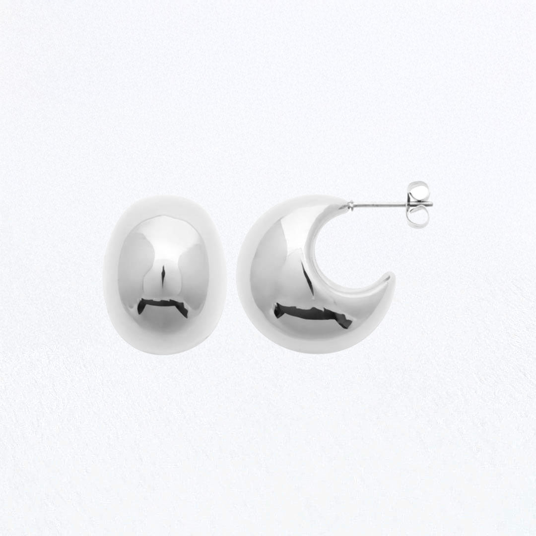 Boucles d'Oreilles Marta - Créoles acier inoxydable - Couleur argent