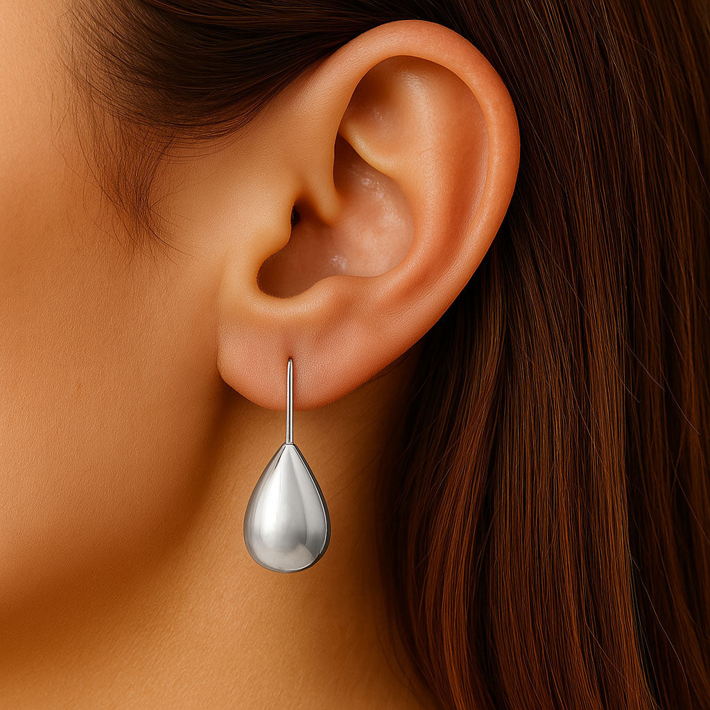 Boucles d'Oreilles Diane - Acier inoxydable - Couleur argent