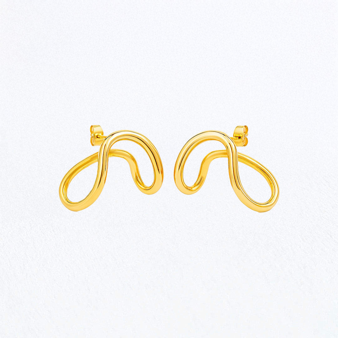 Boucles d'Oreilles Calysa - Acier inoxydable - Couleur or